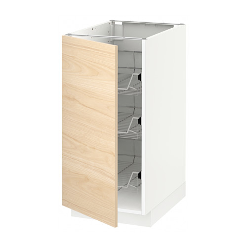 METOD base cabinet with wire baskets