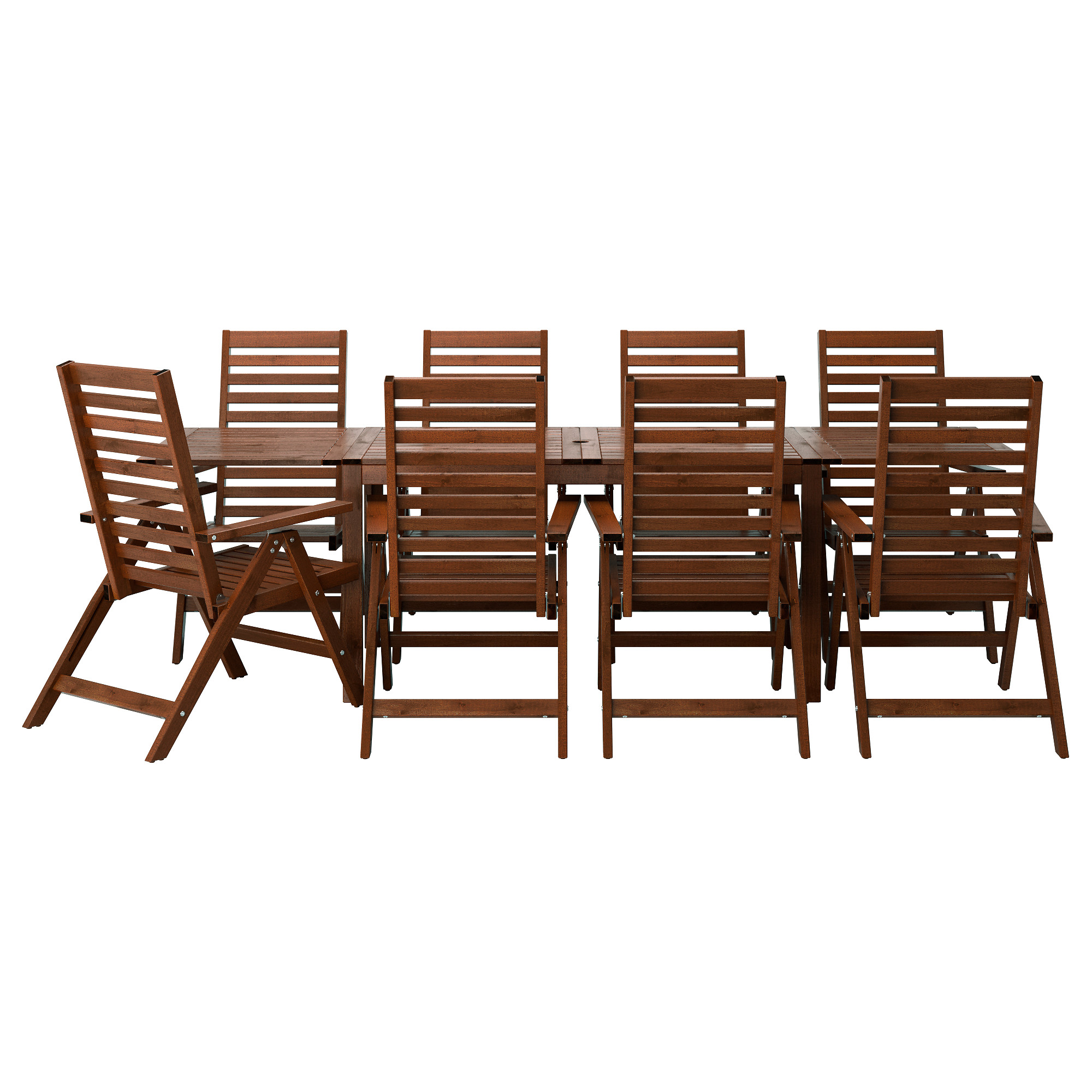 ÄpplarÖ table8 reclining chairs outdoor brown stained