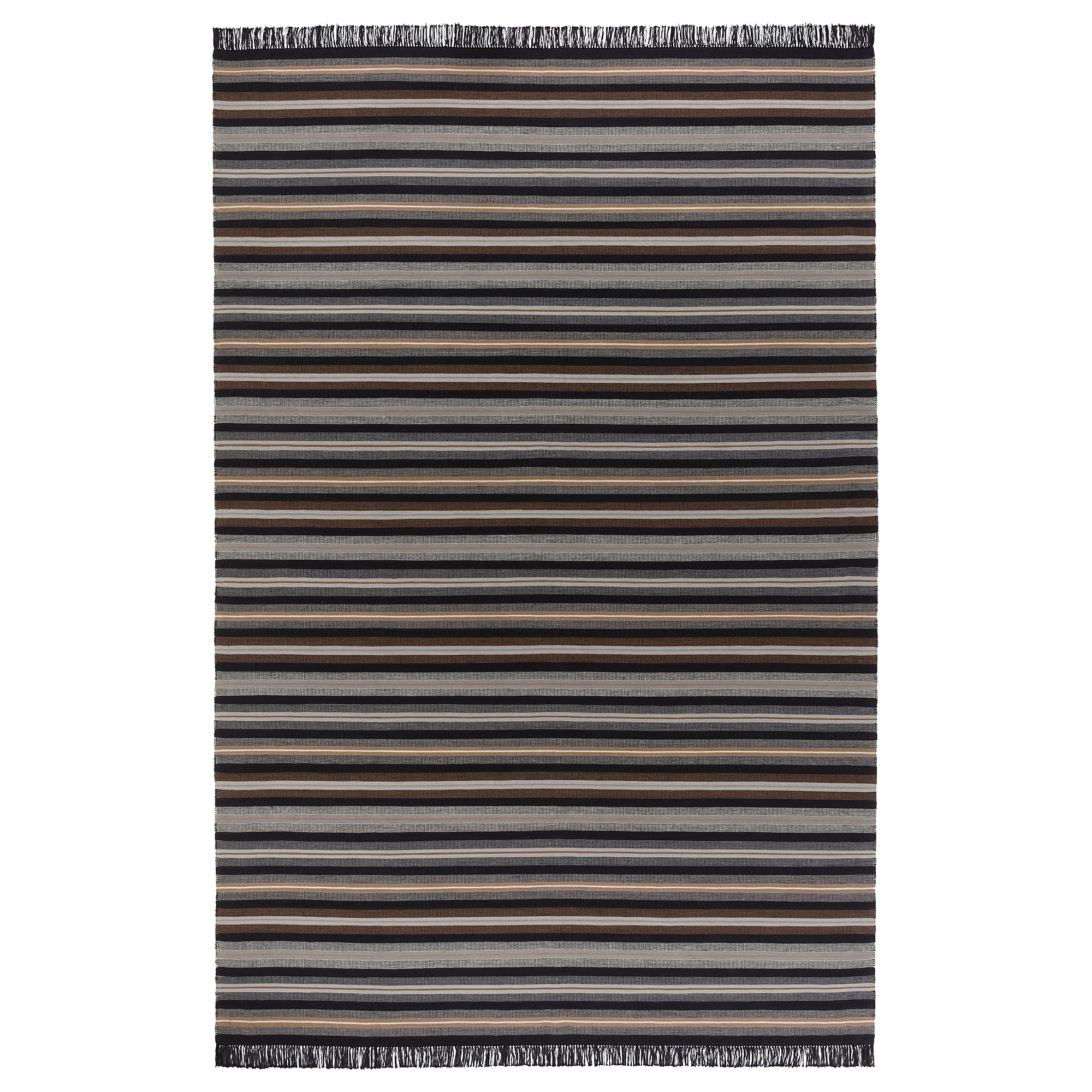 RÅVAROR - rug, flatwoven, handwoven black/brown grey, 170x240 cm