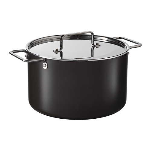 GULDÖRING - pot with lid, non-stick coating stainless steel/black-grey, 5 l | IKEA Hong Kong and Macau - E1010108_S4