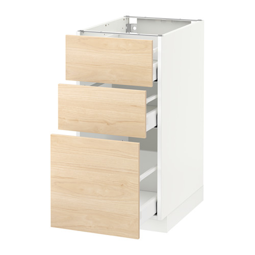 METOD base cabinet with 3 drawers