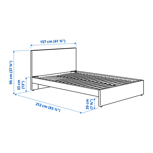 GLADSTAD upholstered bed frame