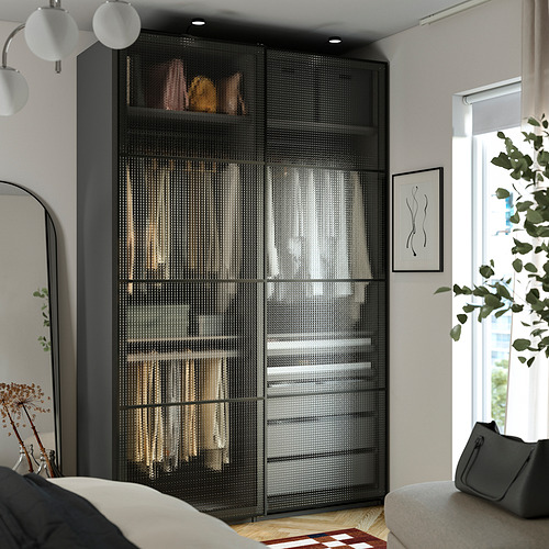 PAX/LUNDBRÄSMA wardrobe with sliding doors