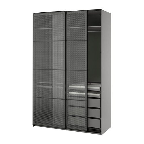 PAX/LUNDBRÄSMA wardrobe with sliding doors