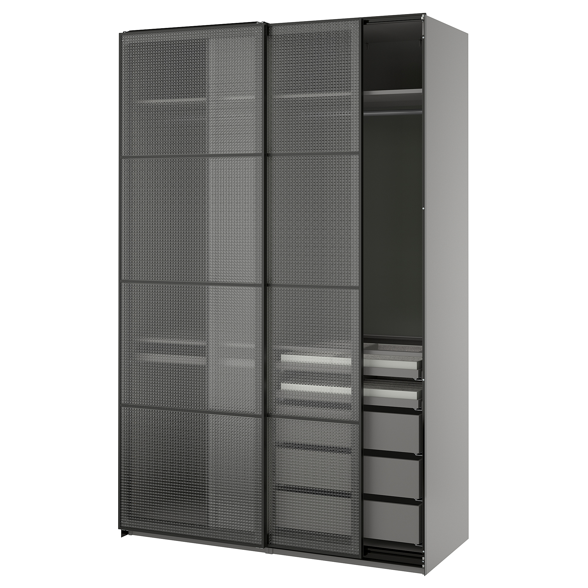 PAX/LUNDBRÄSMA wardrobe with sliding doors