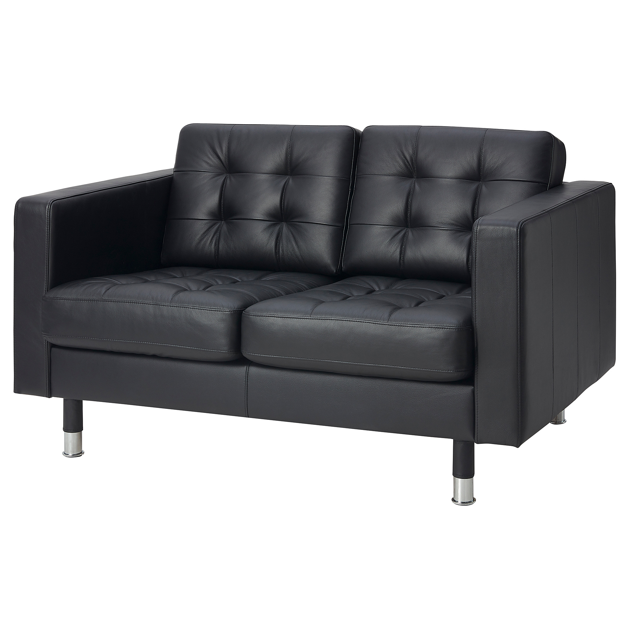 LANDSKRONA - compact 2-seat sofa, Grann/Bomstad black/metal LANDSKRONA - compact 2-seat sofa, Grann/Bomstad black/metal