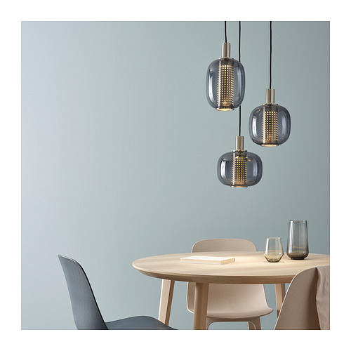 HÖGVIND pendant lamp with 3 lamps