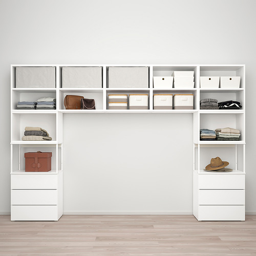 PLATSA wardrobe with 7 doors+6 drawers, white/Fonnes white