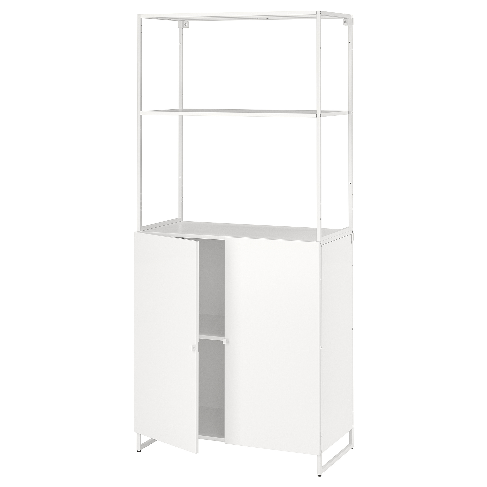 JOSTEIN - shelving unit with doors, in/outdoor/white, 81x44x180 cm