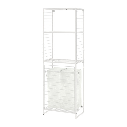 JOSTEIN shelving unit with bags+grid