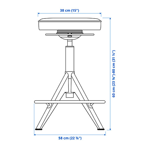 TROLLBERGET active sit/stand support