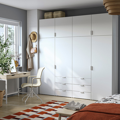 PLATSA wardrobe with 8 doors and 6 drawers