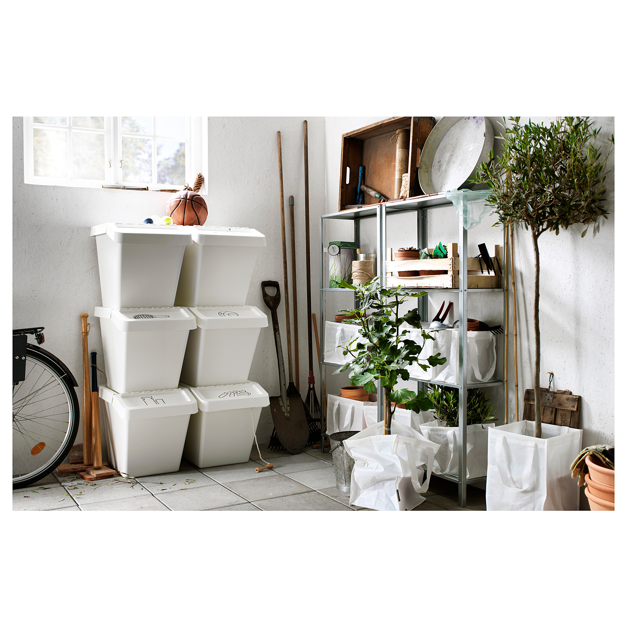 SORTERA waste sorting bin with lid, white IKEA Hong Kong and Macau