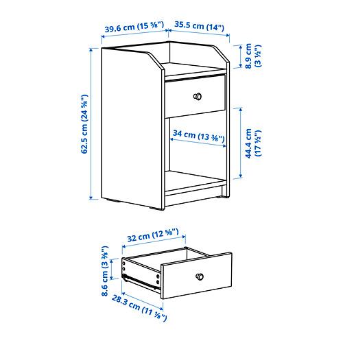 HAUGA bedroom furniture, set of 2