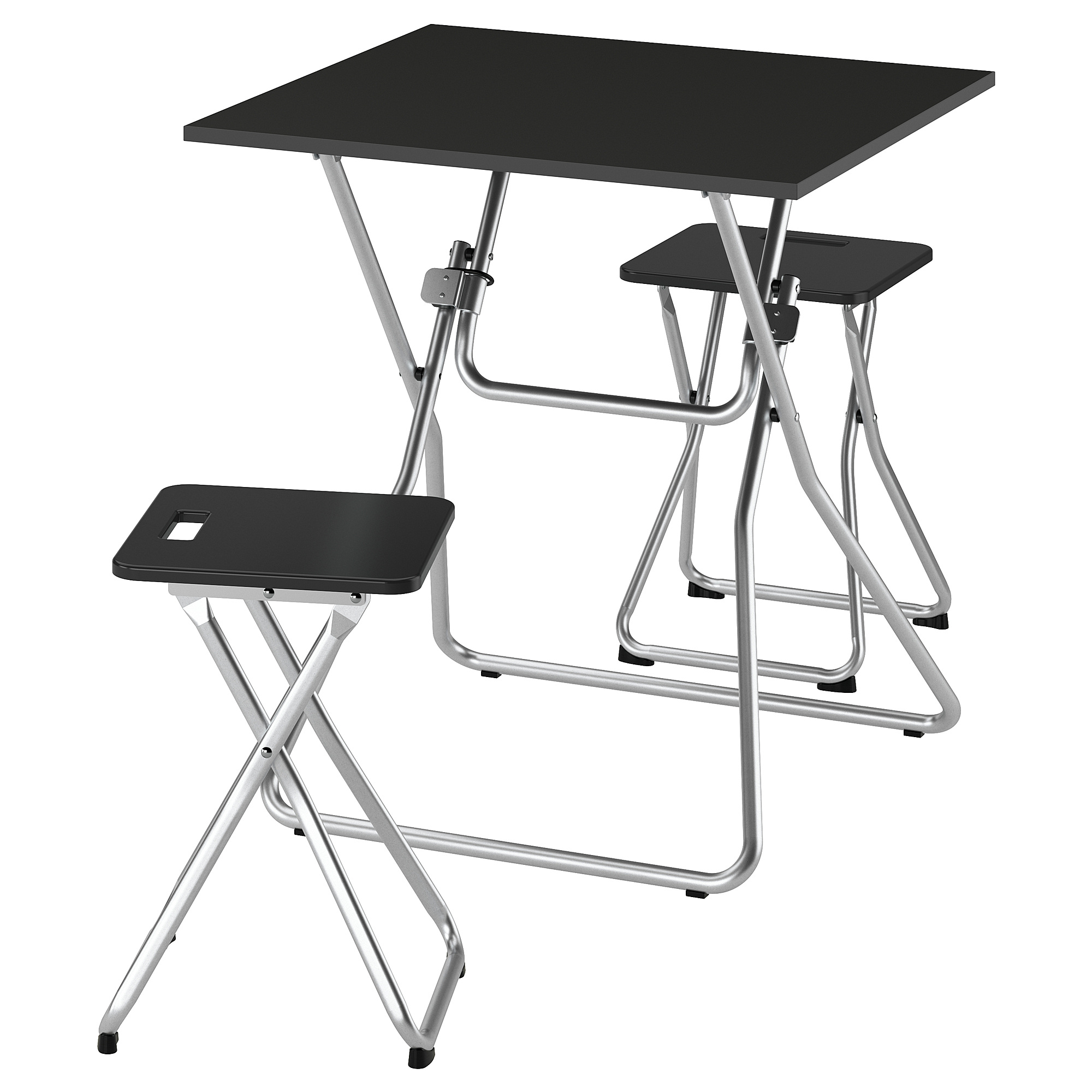 GUNDE/GUNDE table and 2 stools
