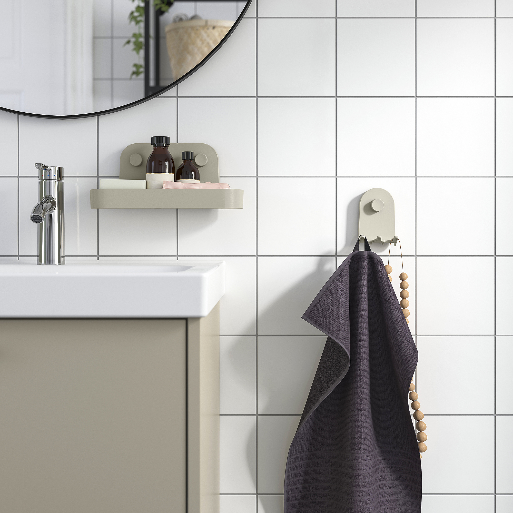 ÖBONÄS triple hook with suction cup