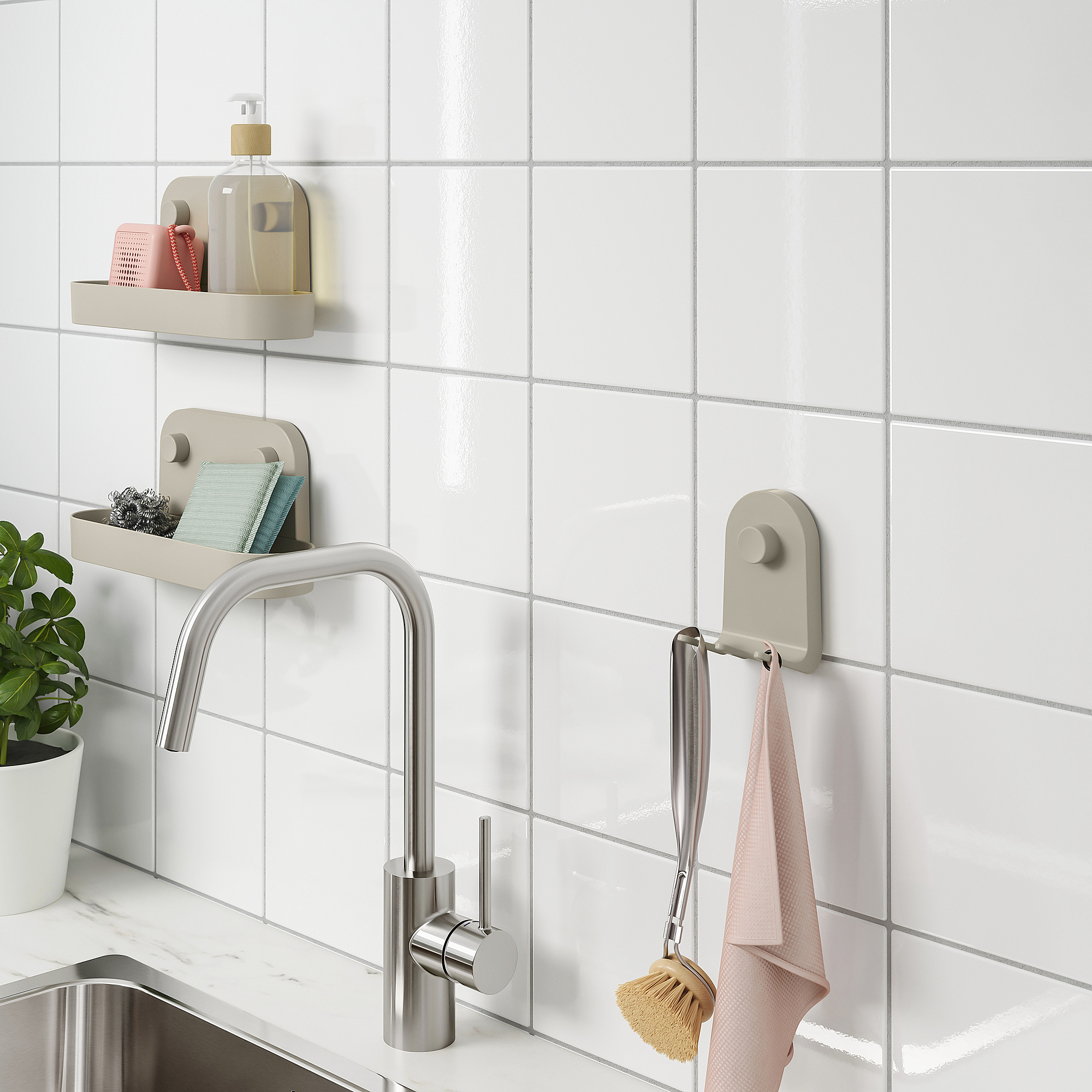 ÖBONÄS triple hook with suction cup