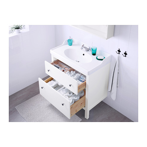 RUTSJÖN/HEMNES wash-stnd w drawers/wash-basin/tap