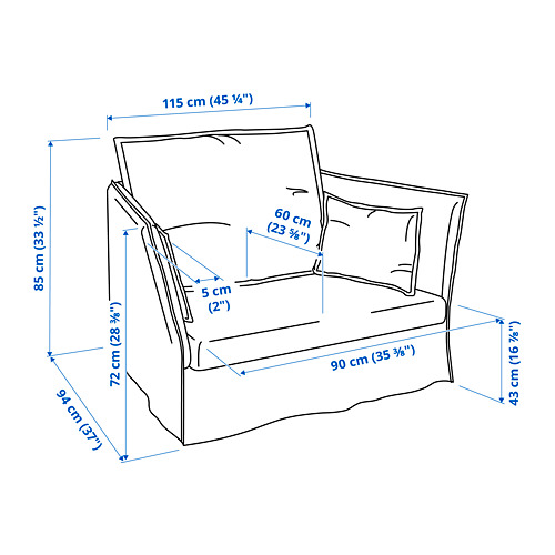 BACKSÄLEN 1,5-seat armchair