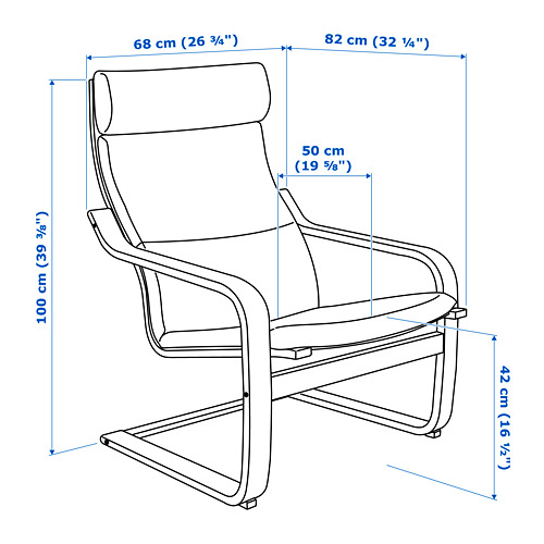 POÄNG armchair and footstool