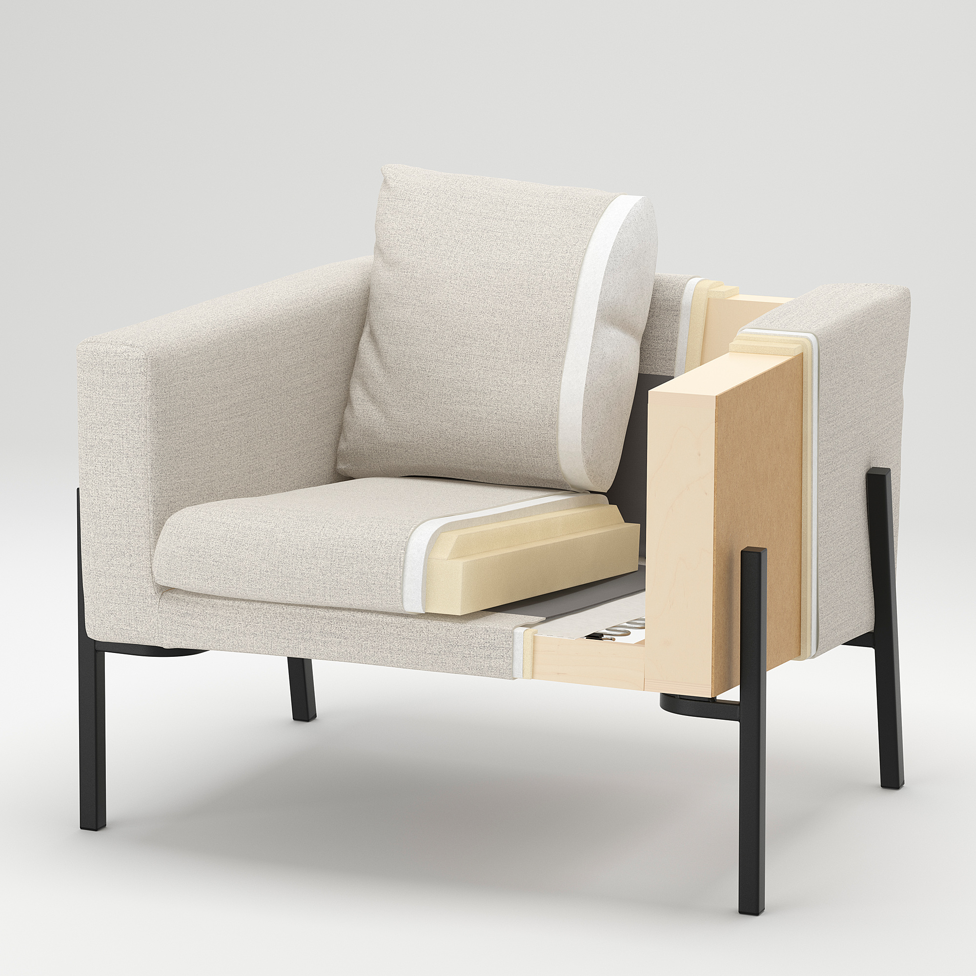 KOARP armchair, Gunnared beige/black IKEA Hong Kong