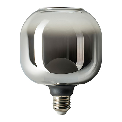 MOLNART - LED bulb E27 150 lumen, tube-shaped open-top/grey clear glass, 120 mm | IKEA Hong Kong and Macau - PE974145_S4