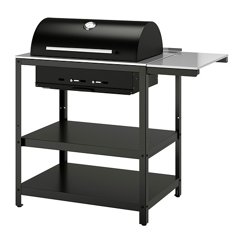 GRILLSKÄR charcoal barbecue w side table