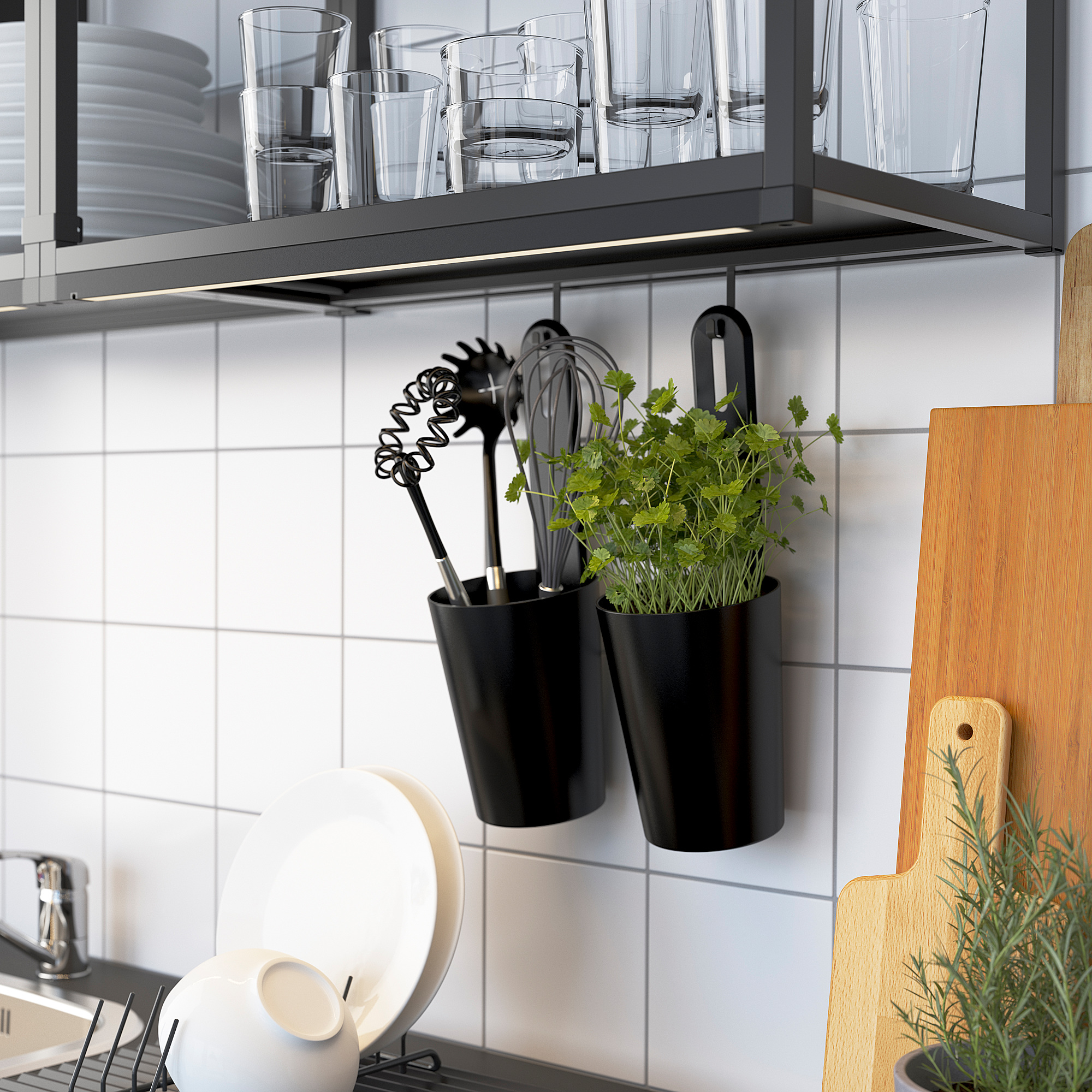 ENHET wall frame with shelves