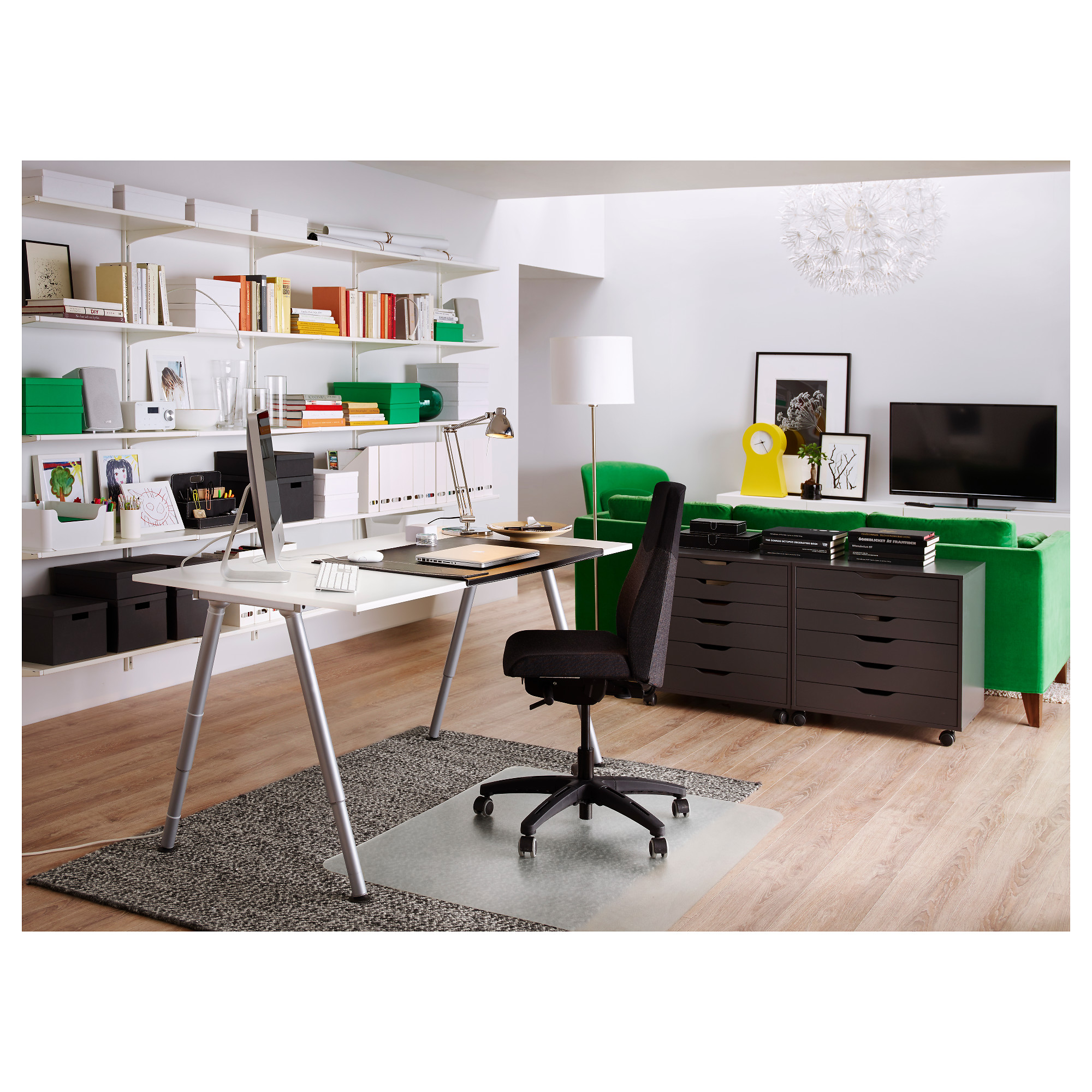 Thyge Desk White Silver Colour Ikea Hong Kong