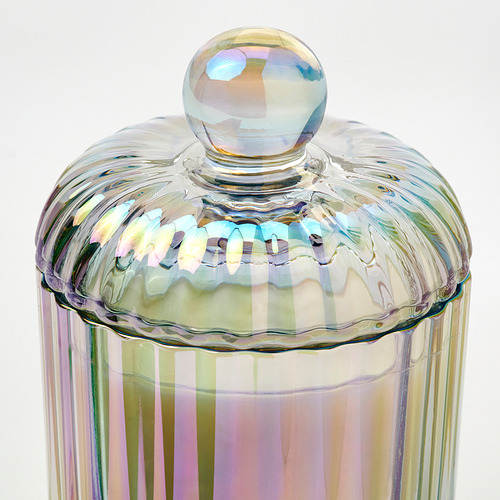 RÄFFELBJÖRK scented candle/glass w lid/2 wicks