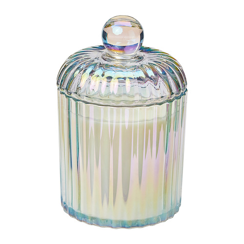 RÄFFELBJÖRK scented candle/glass w lid/2 wicks