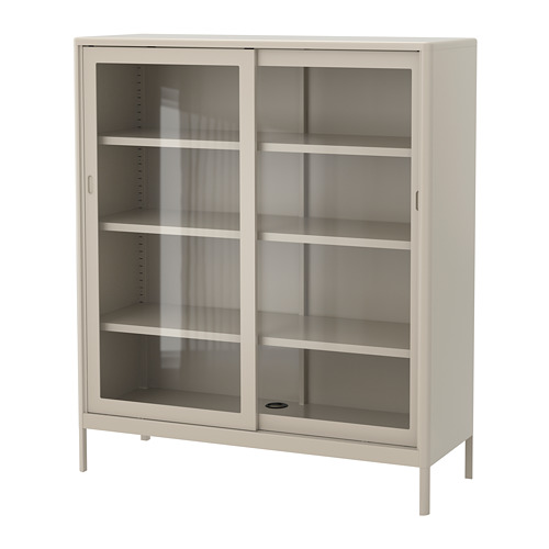 IDÅSEN cabinet with sliding glass doors