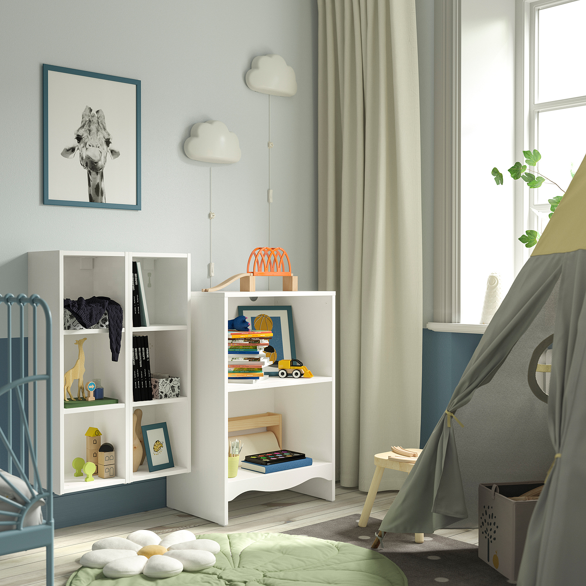 SMÅGÖRA changing tbl/bookshelf w 2 shlf ut