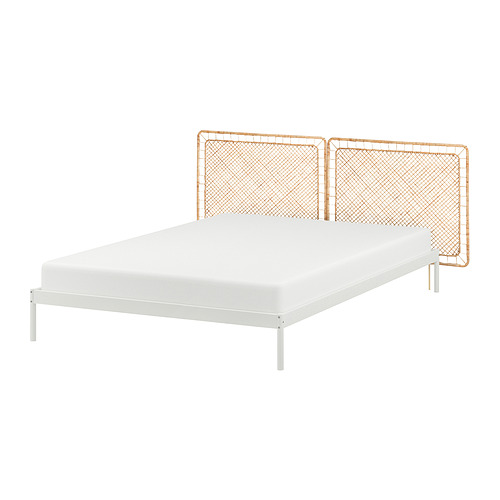 VEVELSTAD bed frame with 2 headboards