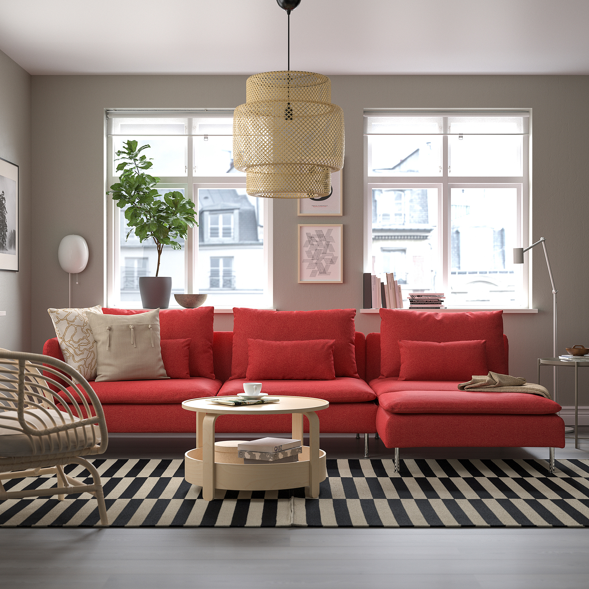 SÖDERHAMN 4-seat sofa with chaise longue