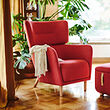 OSKARSHAMN wing chair with footstool