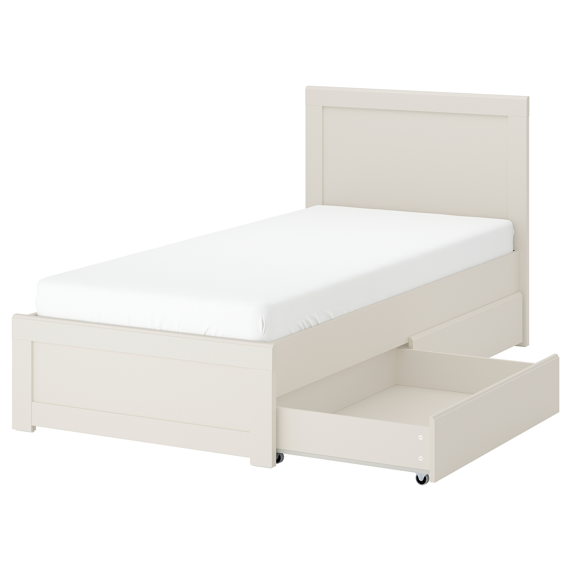 FÅGELFJÄLLET bed frame with 2 storage boxes