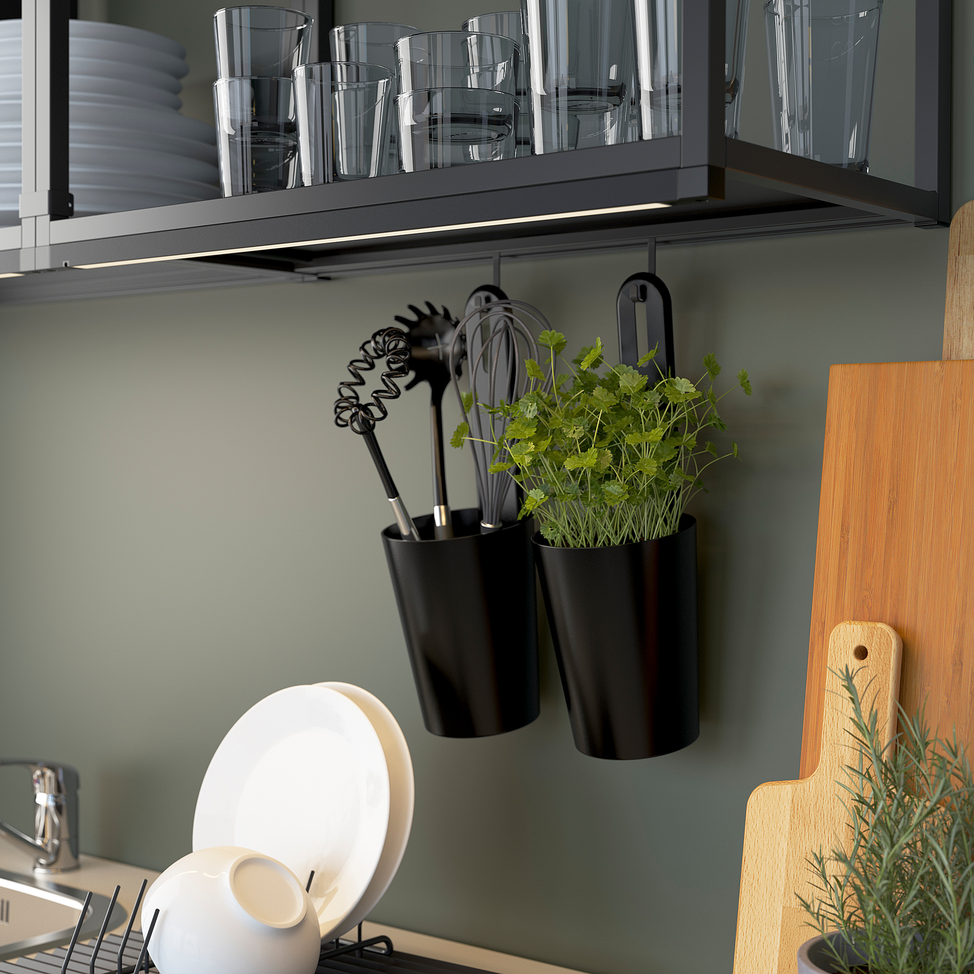 ENHET wall frame with shelves