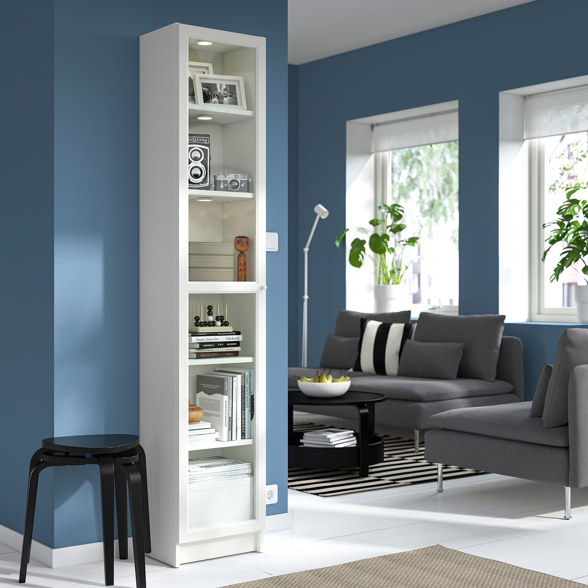 BILLY/OXBERG bookcase with glass door