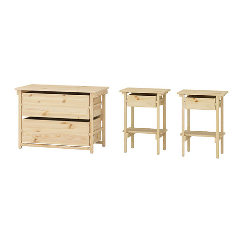 KRONÖREN bedroom furniture, set of 3