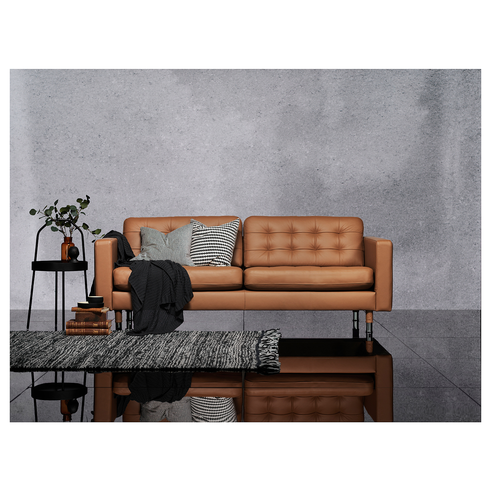 LANDSKRONA 3seat sofa, Grann/Bomstad goldenbrown/metal IKEA Hong