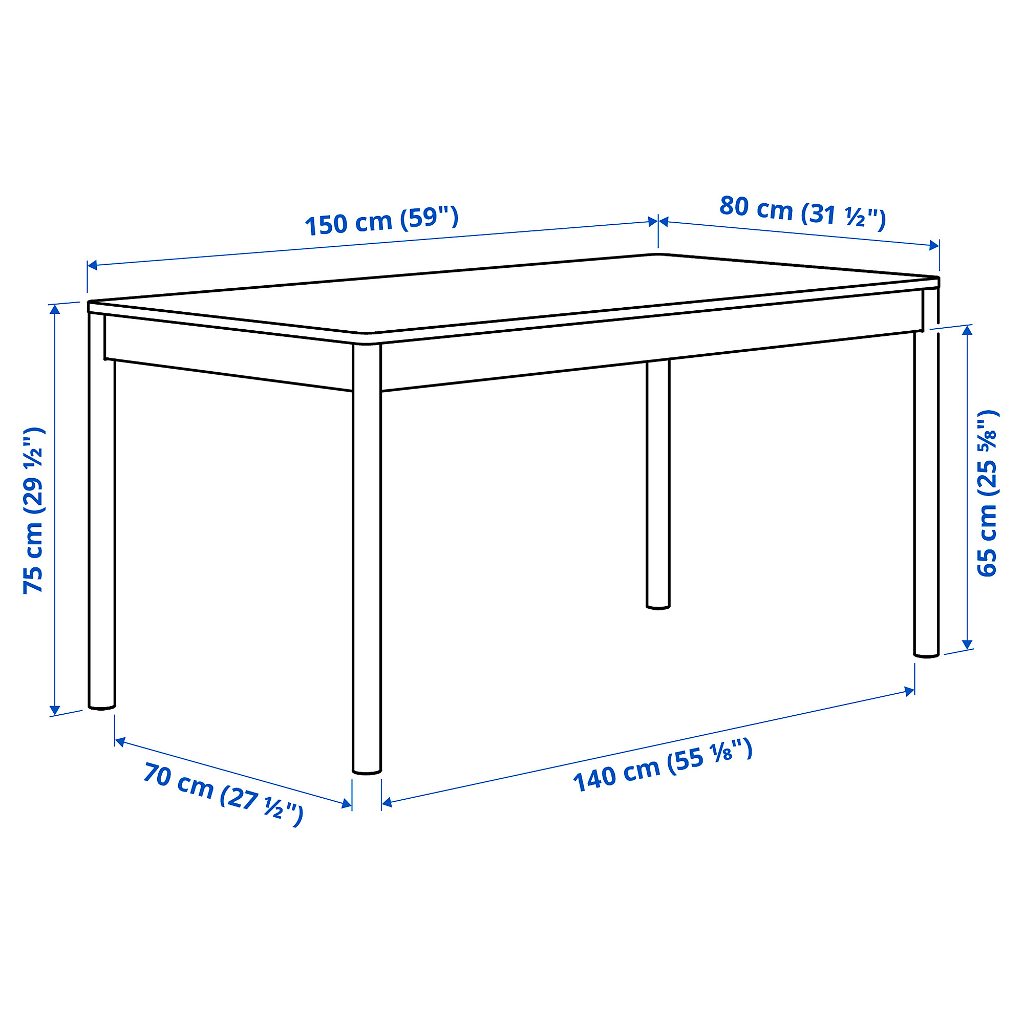 TONSTAD/LISABO table and 4 chairs