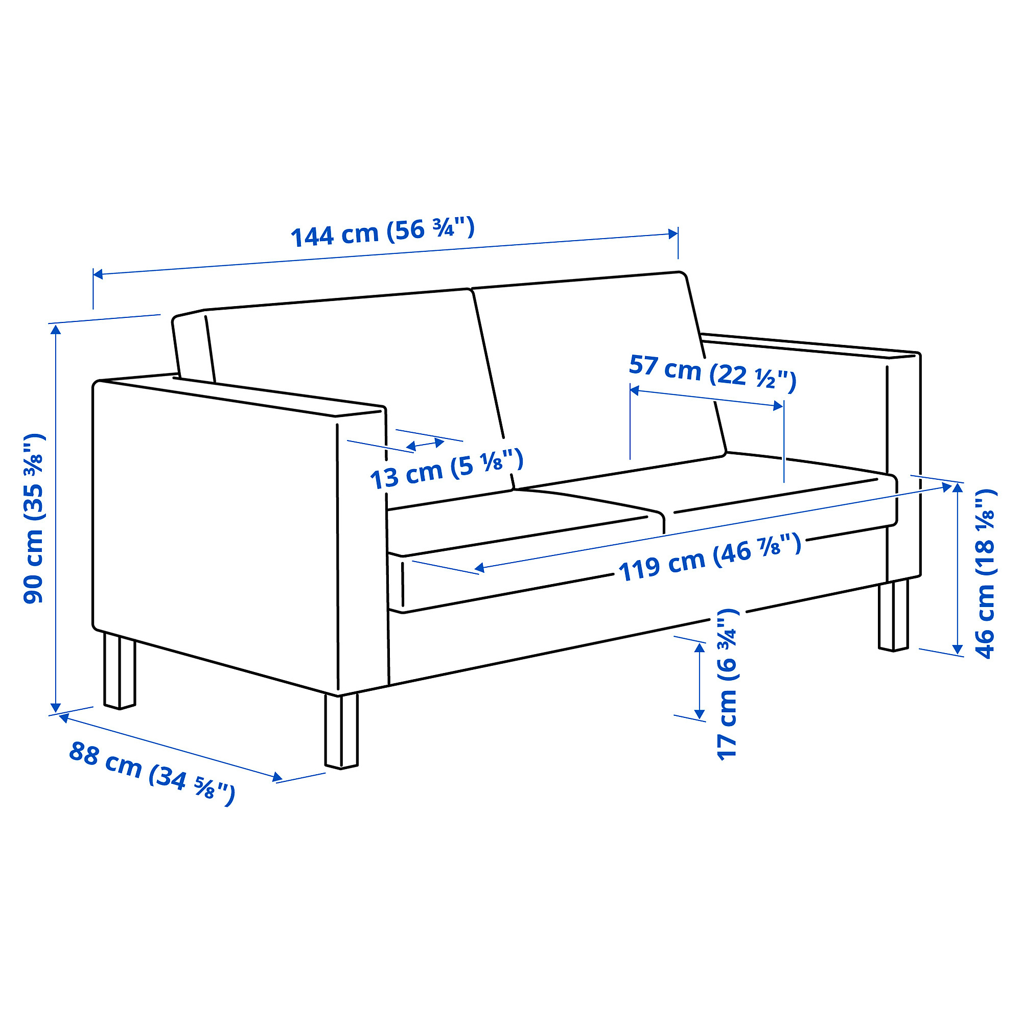 SALTSJÖBADEN compact 2-seat sofa