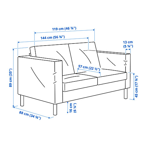SALTSJÖBADEN 小型兩座位梳化