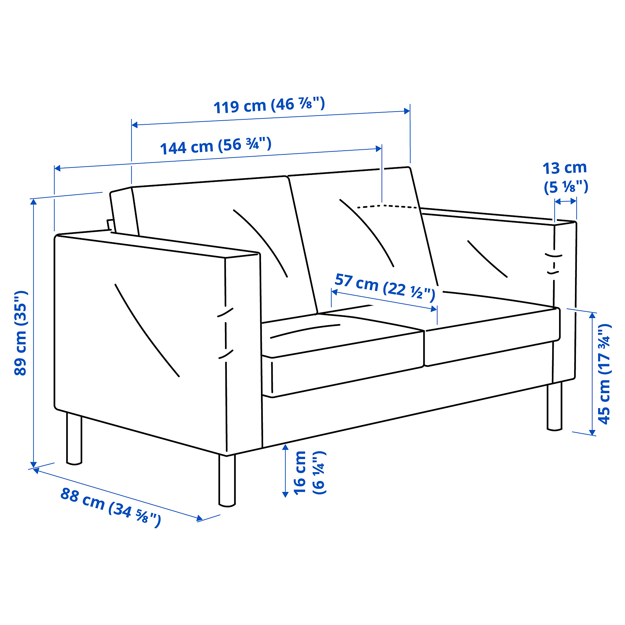 SALTSJÖBADEN compact 2-seat sofa