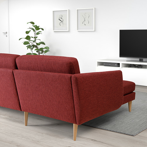 SMEDSTORP 4-seat sofa with chaise longue