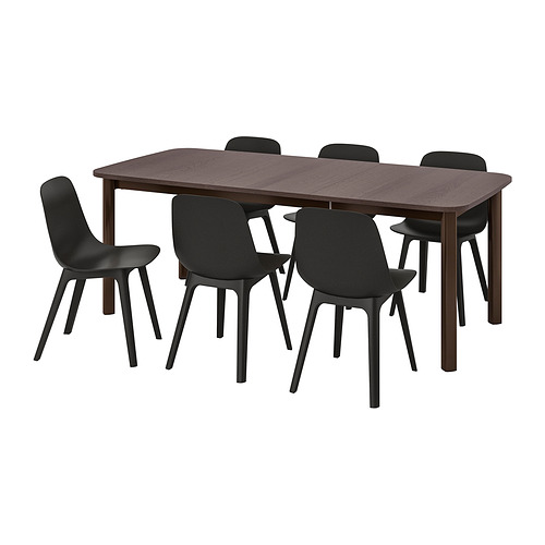 ODGER/STRANDTORP table and 6 chairs