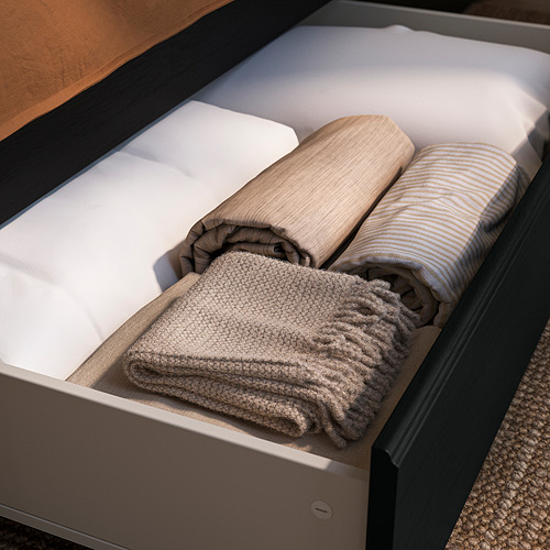 FÅGELFJÄLLET bed frame with 2 storage boxes