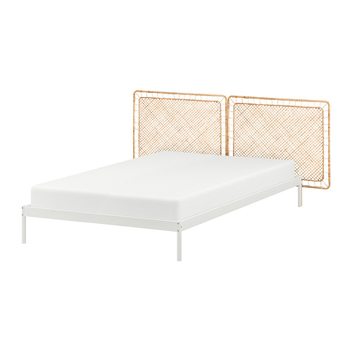 VEVELSTAD bed frame with 2 headboards