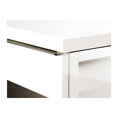 BESTÅ BURS desk, 120x40x74 cm, high-gloss white